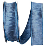 Load image into Gallery viewer, Full roll of Florist Basics Dupioni Supreme Wired Edge Ribbon in French Blue, 1½ inch wide by 20 yards, ideal for wreath making, floral designs, holiday decorating, and elegant gift wrapping.
