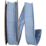 Load image into Gallery viewer, Florist Basics Dupioni Supreme Wired Edge Ribbon in French Blue, 7/8 inch wide by 10 yards, featuring a vibrant hot pink faux dupioni texture with stitched wired edges for bows, floral arrangements, and gift wrapping.
