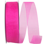 Load image into Gallery viewer, Chiffon Mono Sheer Ribbon -- Fuchsia Color --- Various Sizes
