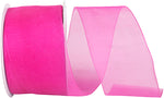 Load image into Gallery viewer, Chiffon Mono Sheer Ribbon -- Fuchsia Color --- Various Sizes
