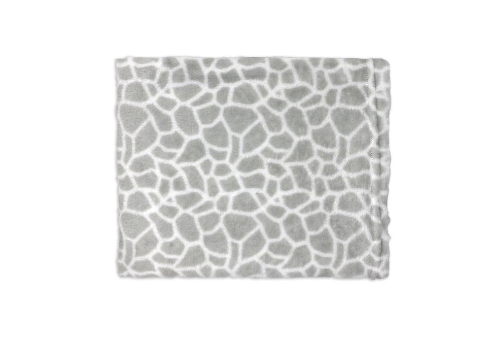 Giraffe Flannel Fleece Baby Blanket, 30 x 36 in, White & Grey Color