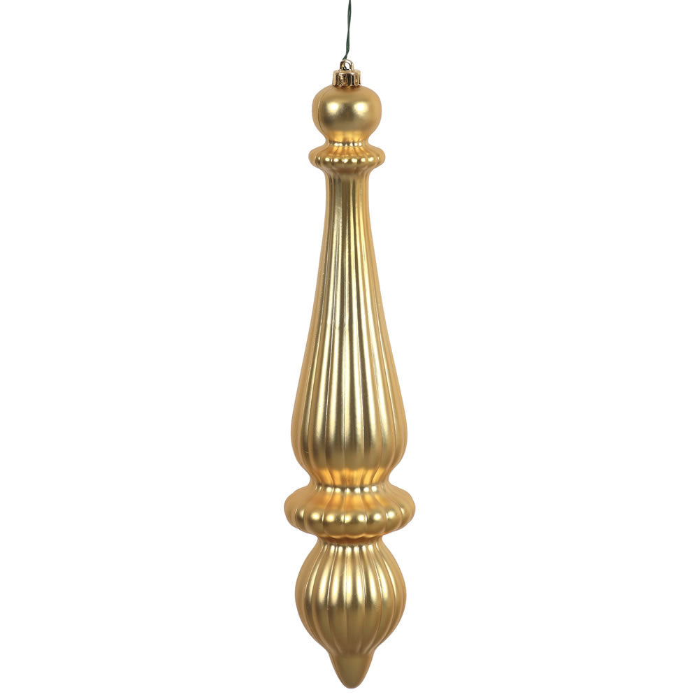 14" -- Gold Matte -- Finial Drop Ornament (Pack of 2) by Vickerman®