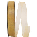 Load image into Gallery viewer, Chiffon Mono Sheer Ribbon -- Gold Color --- Various Sizes
