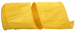 Load image into Gallery viewer, Extra-wide Florist Basics Dupioni Supreme Wired Edge Ribbon in vibrant Golden Yellow, 4 inches wide by 10 yards, designed for oversized bows, tree toppers, luxury gift packaging, and event décor.
