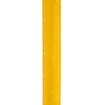 Load image into Gallery viewer, Close-up front view of the Florist Basics Golden Yellow Dupioni wired ribbon showing its elegant faux silk slub texture and color-matched stitched wired edges.
