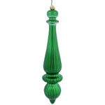 Load image into Gallery viewer, 14&quot; -- Green Shiny -- Finial Drop Ornament (Pack of 2) by Vickerman®
