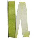 Load image into Gallery viewer, Chiffon Mono Sheer Ribbon -- Green Grass Color --- Various Sizes
