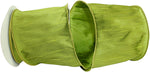 Load image into Gallery viewer, Extra-wide Florist Basics Dupioni Supreme Wired Edge Ribbon in vibrant Green Grass, 4 inches wide by 10 yards, designed for oversized bows, tree toppers, luxury gift packaging, and event décor.
