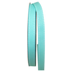 Load image into Gallery viewer, Grosgrain Saddle Stitch Ribbon -- Aqua / White Color --- Various Sizes
