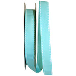Load image into Gallery viewer, Grosgrain Saddle Stitch Ribbon -- Aqua / White Color --- Various Sizes
