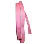 Load image into Gallery viewer, Grosgrain Saddle Stitch Ribbon -- Pink / White Color --- Various Sizes
