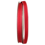 Load image into Gallery viewer, Grosgrain Saddle Stitch Ribbon -- Red / White Color --- Various Sizes
