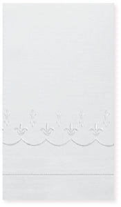 Guest Towel with Fleur de Lis --- White