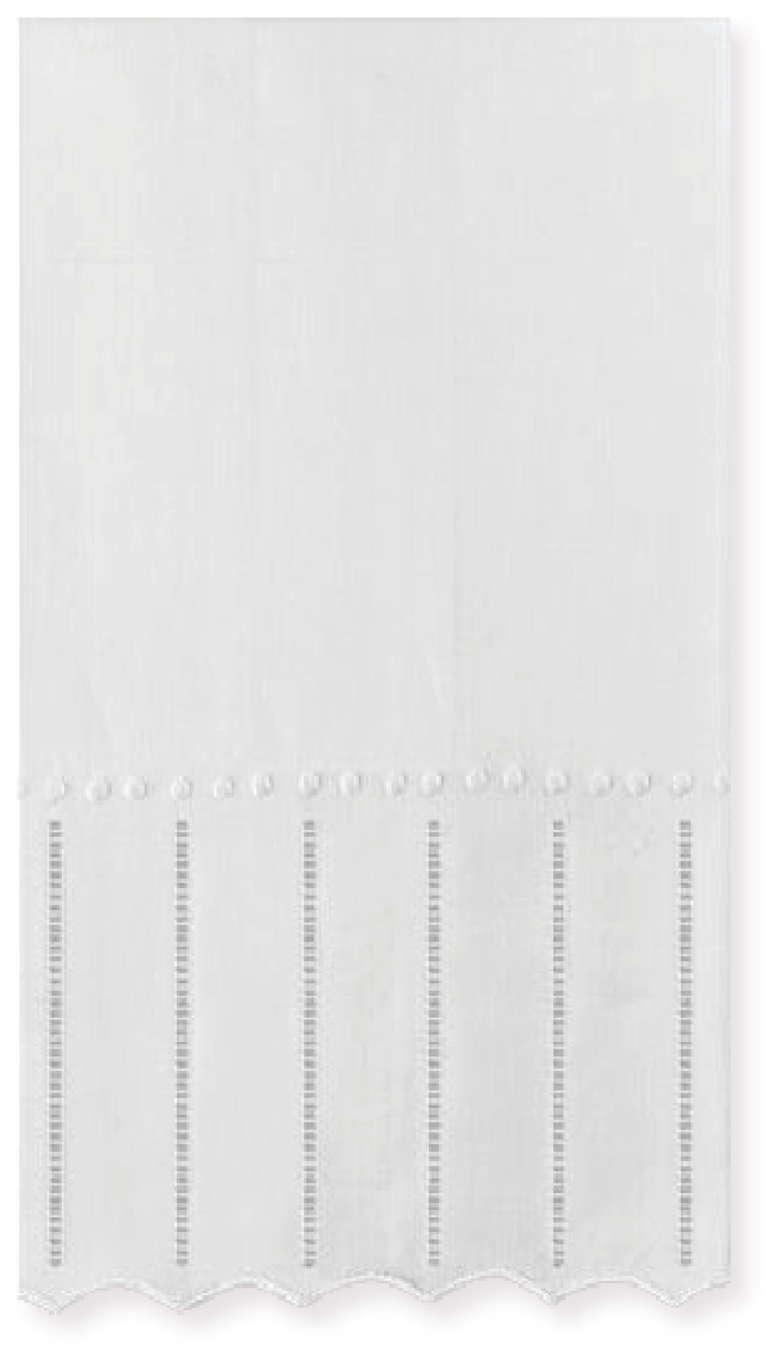 Guest Towel with Scalloped Edge, Hems, and Dots --- White