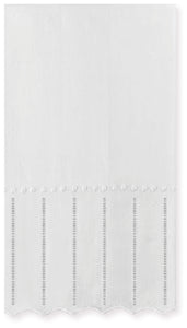 Guest Towel with Scalloped Edge, Hems, and Dots --- White