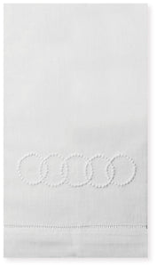 Guest Towel - Embroidered Rings --- White Color