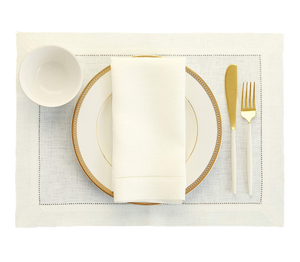 Hemstitched Table Linens (Cream Color)