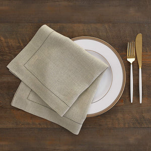 Hemstitched Table Linens (Natural Color)