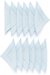 Hemstitched Table Linens (Light Blue Color)