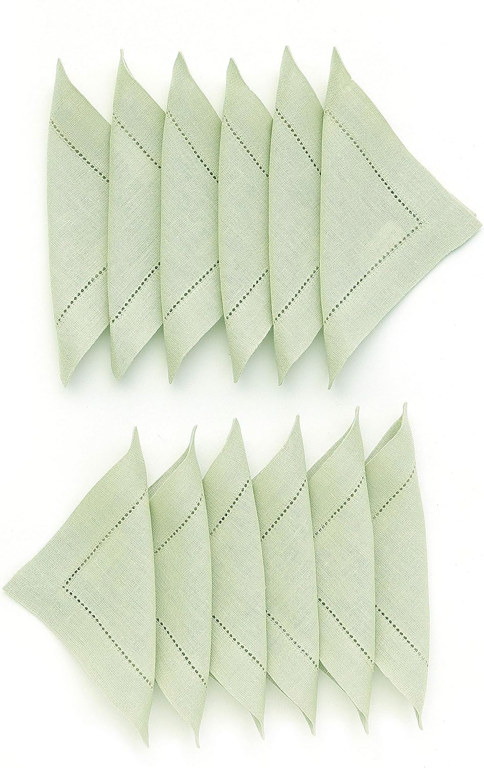 Hemstitched Table Linens (Sage Green Color)