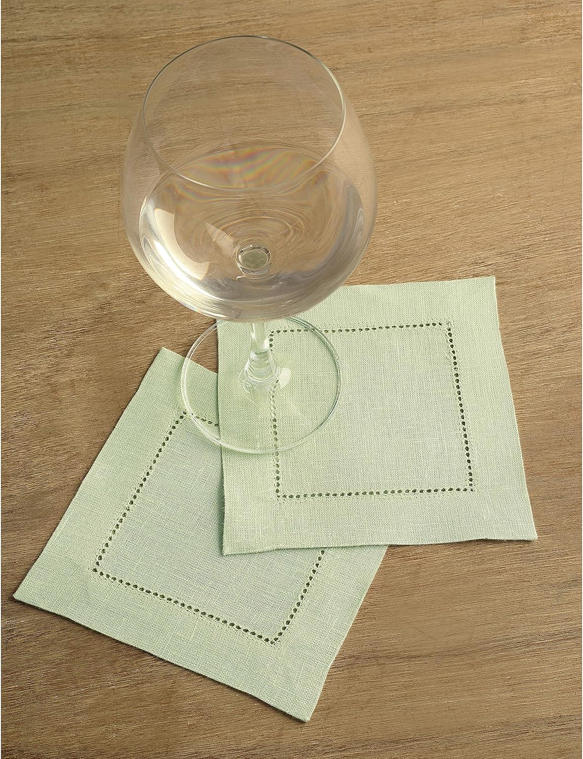 Hemstitched Table Linens (Sage Green Color)