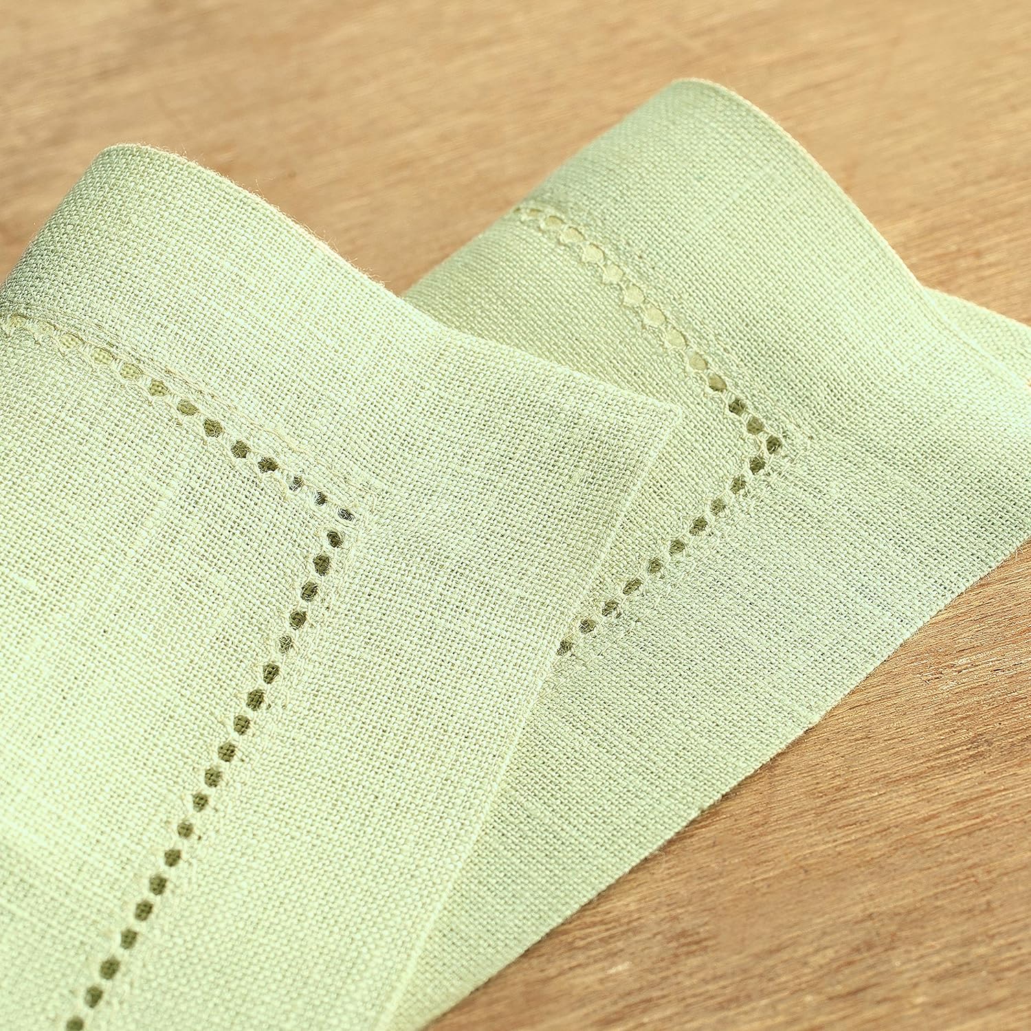 Hemstitched Table Linens (Sage Green Color)