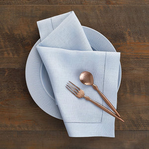 Hemstitched Table Linens (Light Blue Color)