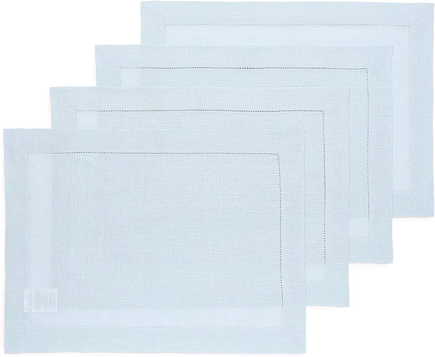 Hemstitched Table Linens (Light Blue Color)