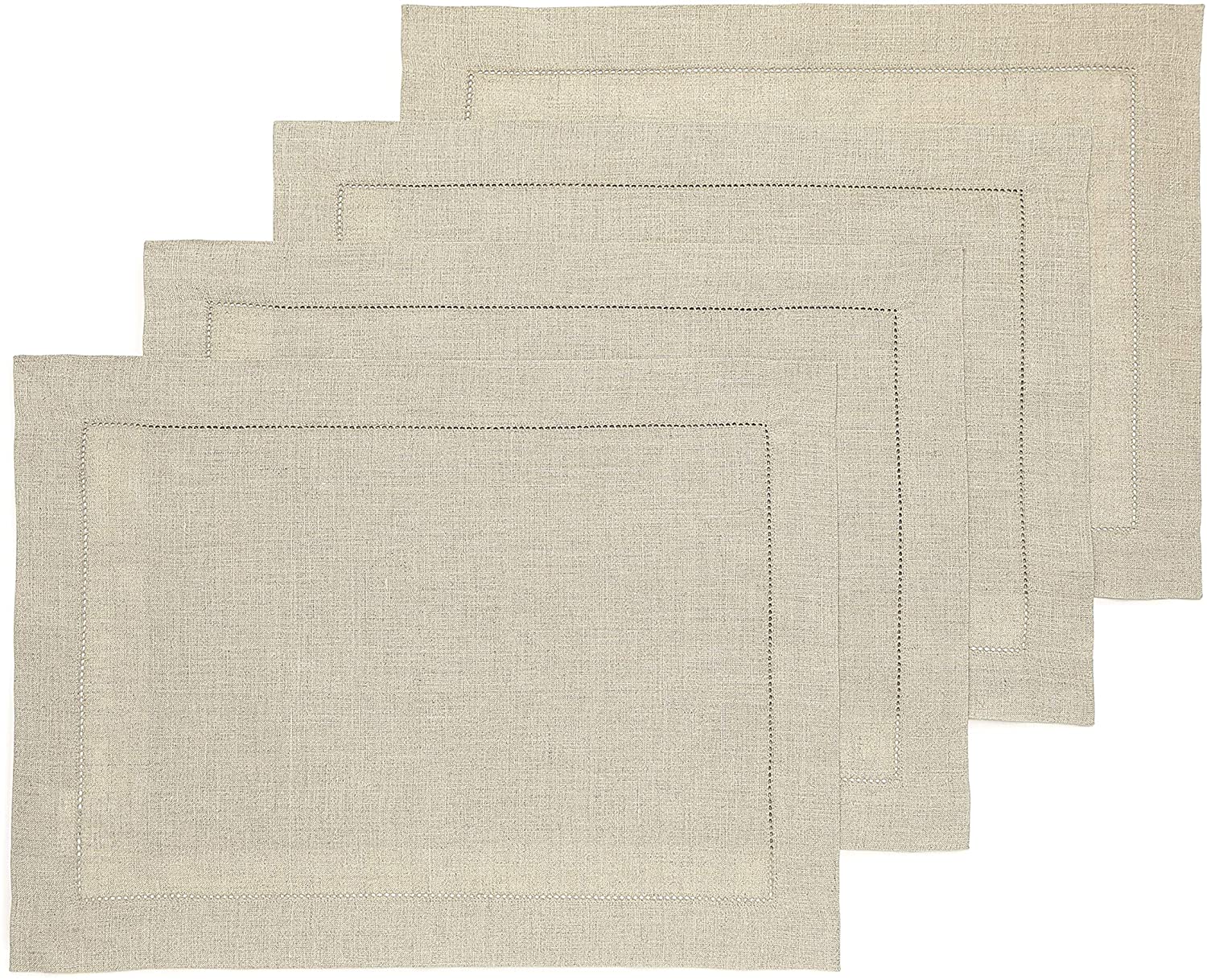 Hemstitched Table Linens (Natural Color)