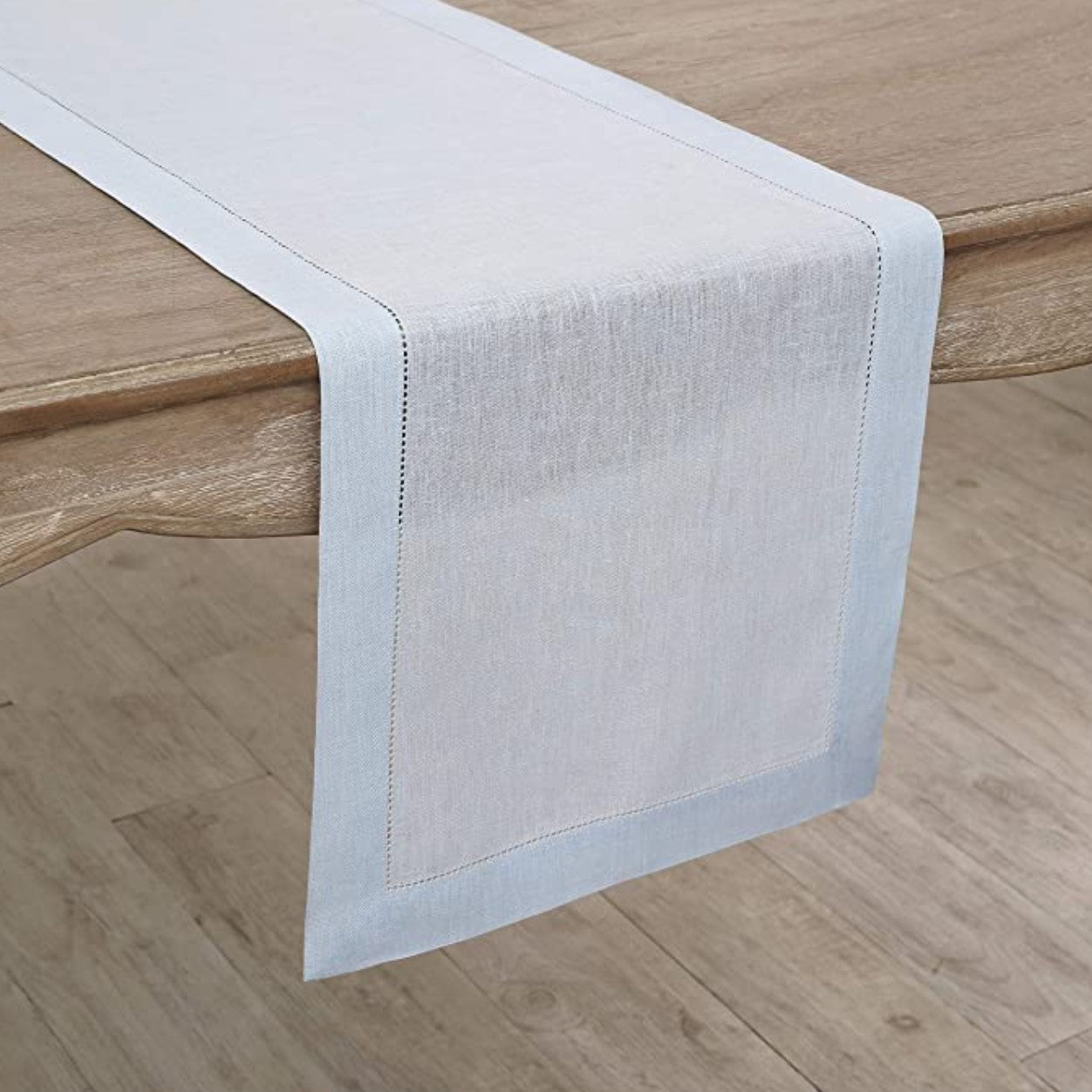 Hemstitched Table Linens (Light Blue Color)