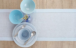 Hemstitched Table Linens (Light Blue Color)