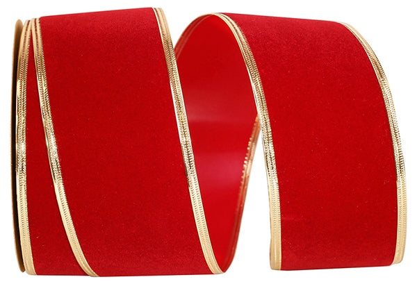 Outdoor Ribbon --- 2 ½ inch - Holiday Red Color - Velvet Polypro Domes ...