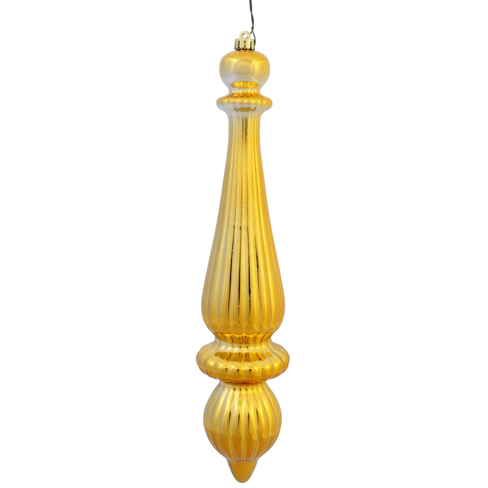 14" -- Honey Gold Shiny -- Finial Drop Ornament (Pack of 2) by Vickerman®