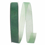 Load image into Gallery viewer, Chiffon Mono Sheer Ribbon -- Hunter Color --- Various Sizes
