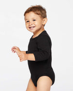 Load image into Gallery viewer, Baby Long Sleeve Jersey Bodysuit - 100% Cotton -- Black
