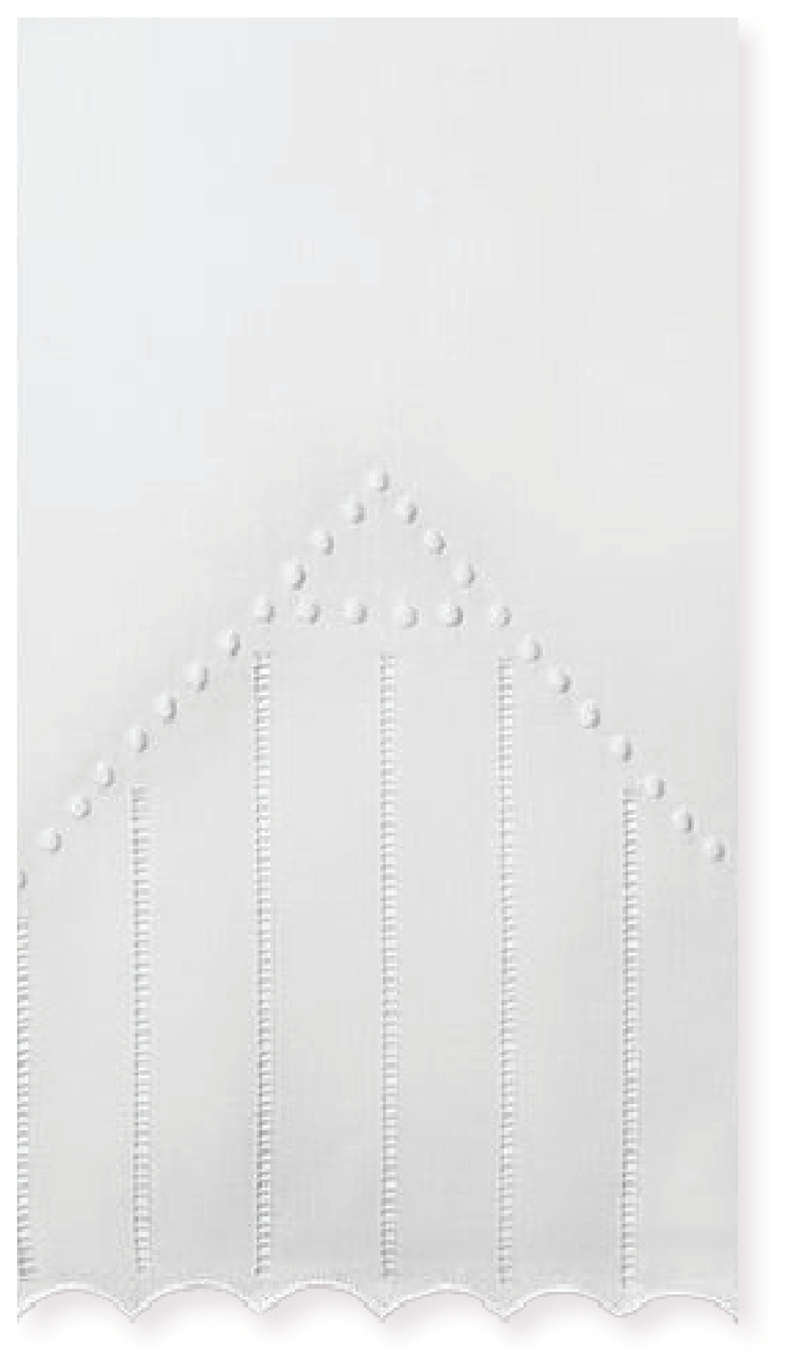 Guest Towel with Scalloped Edge, Hems, and Dots Triangle --- White