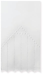 Guest Towel with Scalloped Edge, Hems, and Dots Triangle --- White