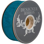 Load image into Gallery viewer, Side view of a full roll of Florist Basics Dupioni Supreme Wired Edge Ribbon in Jade, 1½ inch wide by 10 yards, ideal for wreath making, floral designs, holiday decorating, and elegant gift wrapping.
