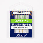Load image into Gallery viewer, KLASSÉ® Titanium Quilting Sewing Machine Needles — 4 Pack — Size 80/12
