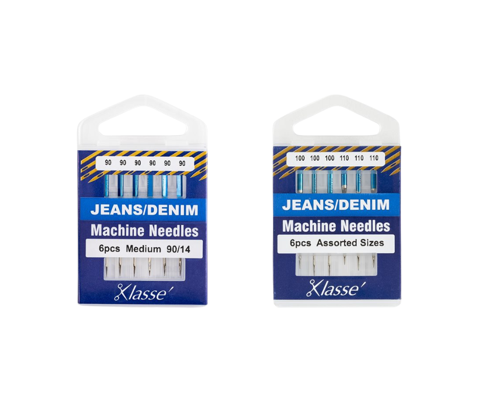 KLASSÉ® Jeans / Denim Sewing Machine Needles — 6 Pack — Sizes: 90/14  &  Assorted