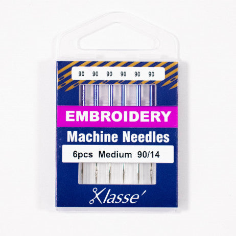 KLASSÉ® Embroidery Sewing Machine Needles — 6 Pack — Sizes: 75/11 & 90/14