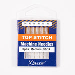 Load image into Gallery viewer, KLASSÉ® Topstitch Sewing Machine Needles — 6 Pack — Sizes 80/12, 90/14 &amp; 100/16
