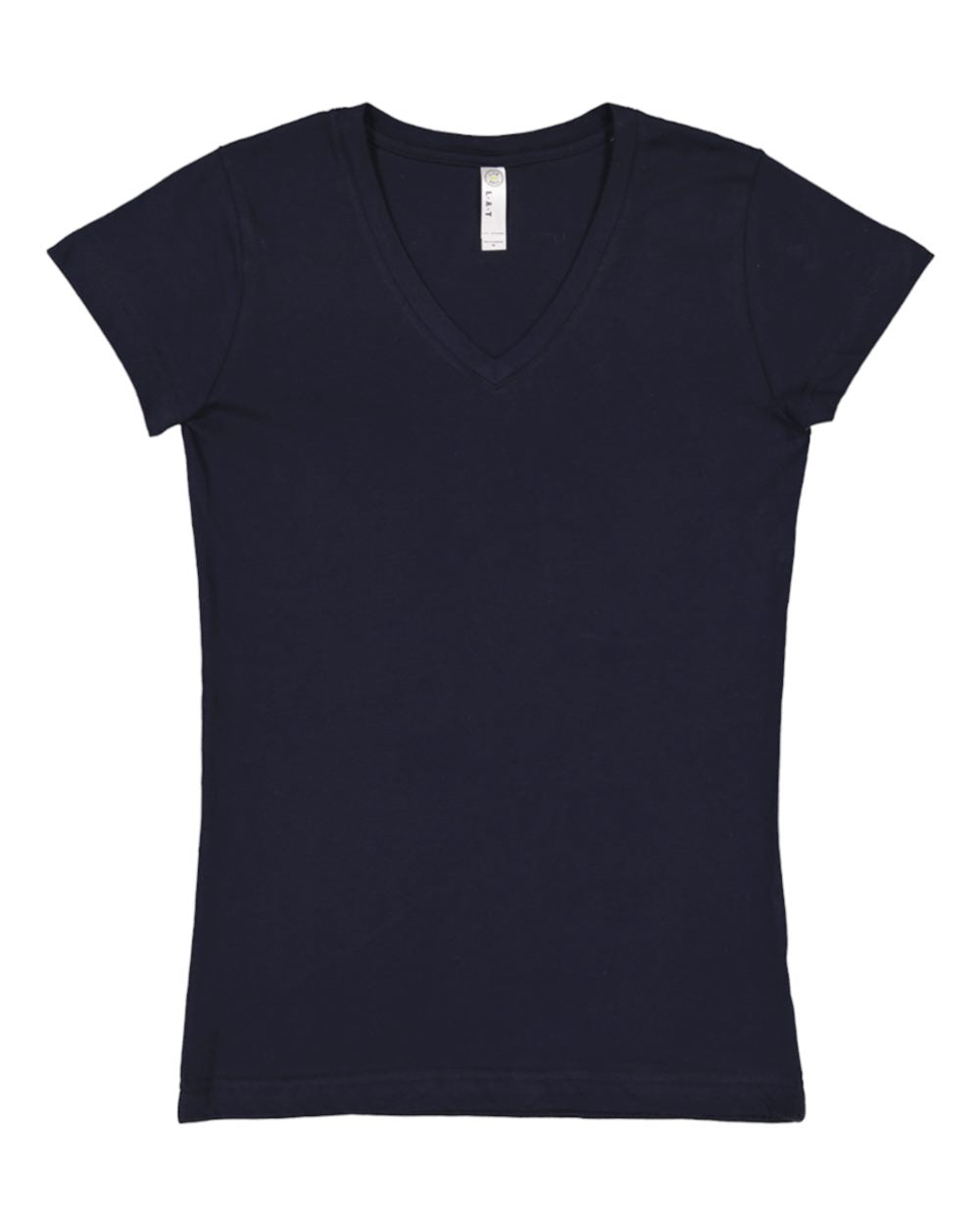 Ladies (Junior) Fitted --  (V-Neck) T-Shirt -- 100% Cotton -- Navy Color