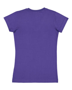 Ladies (Junior) Fitted --  (V-Neck) T-Shirt -- 100% Cotton -- Purple Color