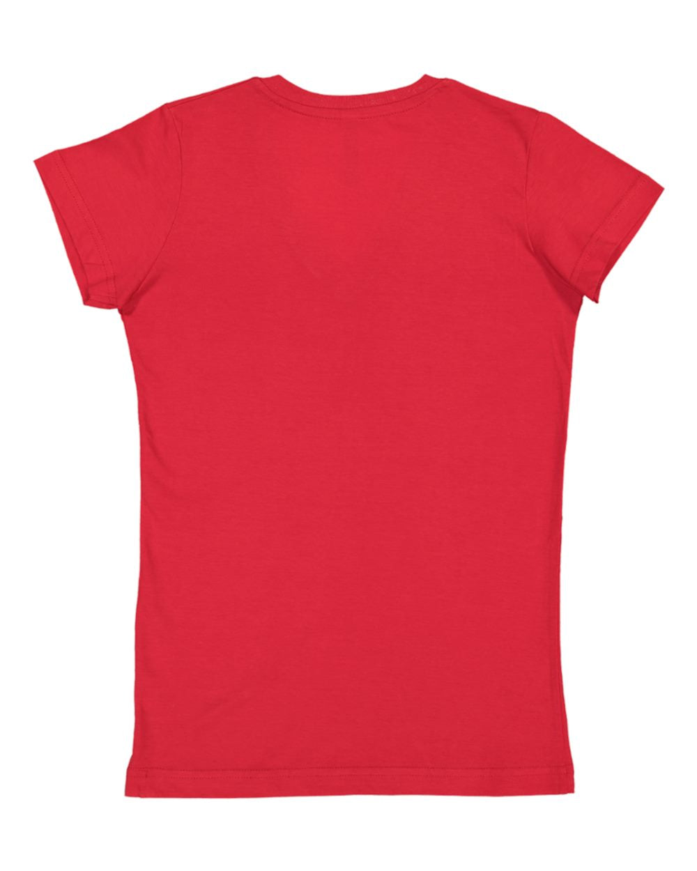 Ladies (Junior) Fitted --  (V-Neck) T-Shirt -- 100% Cotton -- Red Color