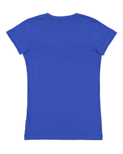 Ladies (Junior) Fitted --  (V-Neck) T-Shirt -- 100% Cotton -- Royal Color