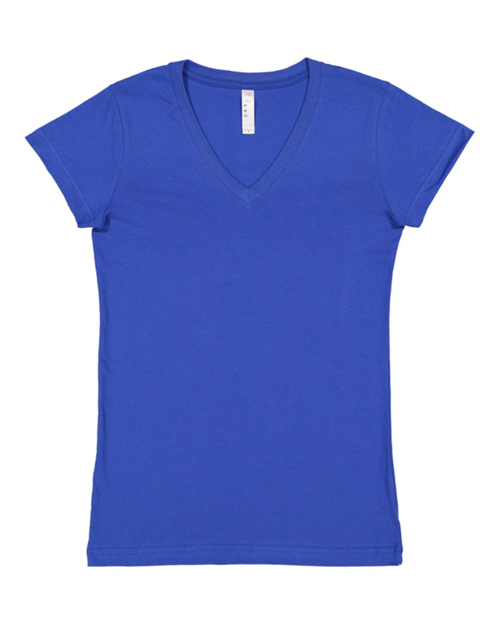 Ladies (Junior) Fitted --  (V-Neck) T-Shirt -- 100% Cotton -- Royal Color