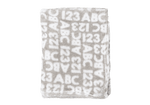 Load image into Gallery viewer, Letters &amp; Numbers Flannel Fleece Baby Blanket, 30 x 40 in, Grey &amp; White Color
