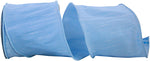 Load image into Gallery viewer, Extra-wide Florist Basics Dupioni Supreme Wired Edge Ribbon in vibrant Light Blue, 4 inches wide by 10 yards, designed for oversized bows, tree toppers, luxury gift packaging, and event décor.
