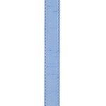 Load image into Gallery viewer, Reverse side of the Florist Basics Dupioni Supreme Light Blue ribbon highlighting the durable polyester weave and neatly stitched wired edge construction.

